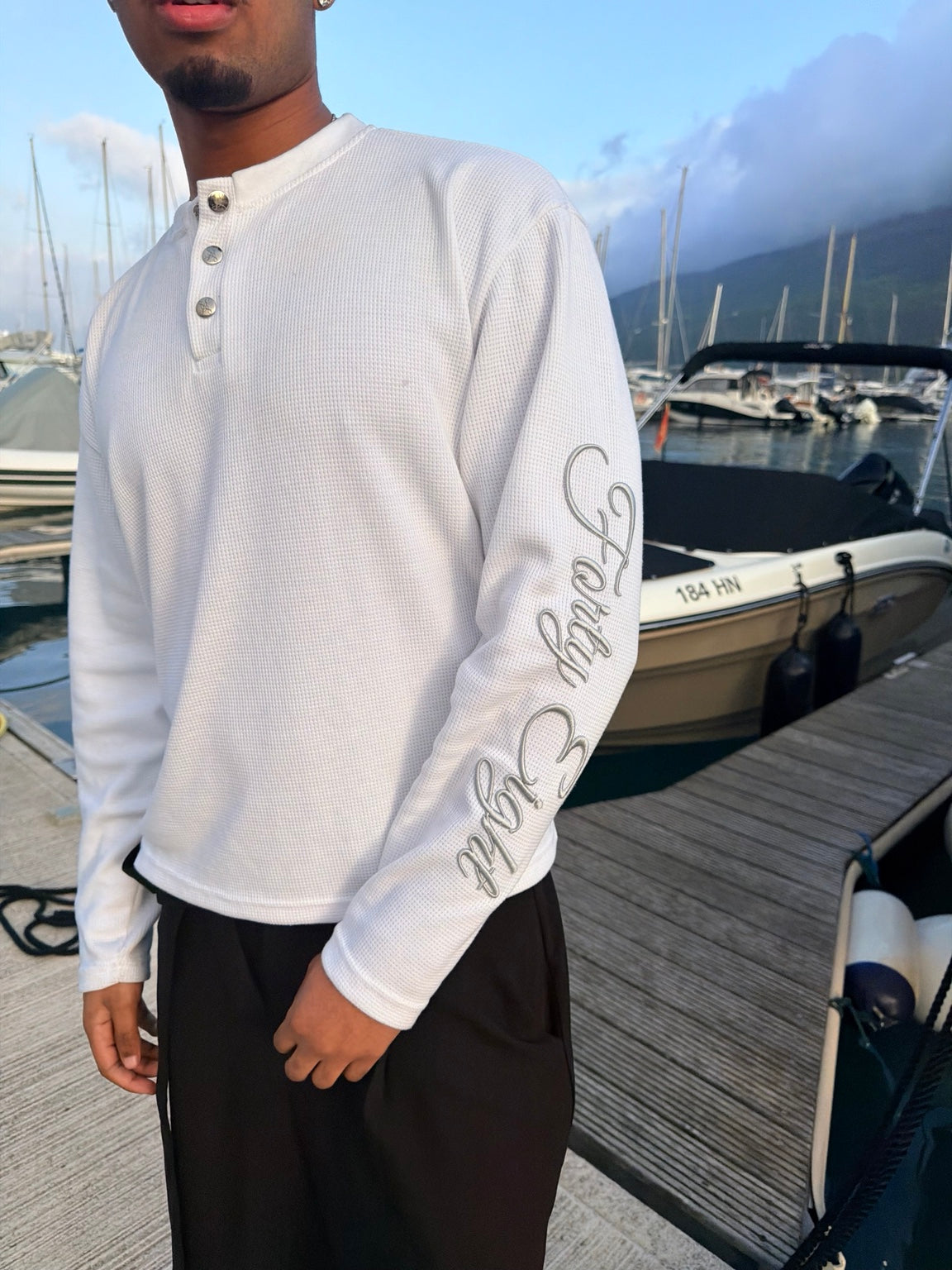 The ‘Embroidered’ Henley - LOW IN STOCK